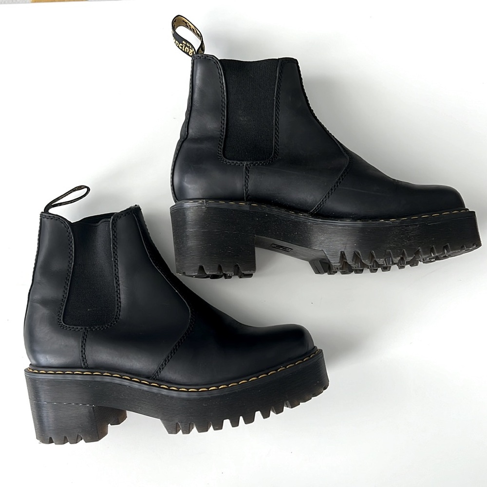 Dr Marten ROMETTY WYOMING LEATHER PLATFORM CHELSEA BOOTS Black US 5 EU 36 - Picture 10 of 11